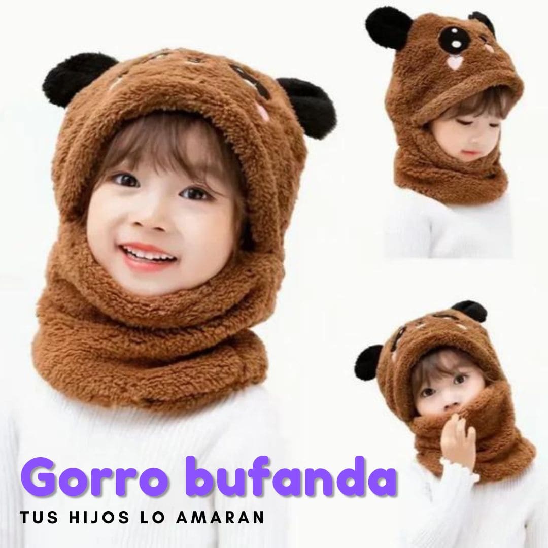 GORRO BUFANDA UNISEX PARA NIÑOS 👦🏻🐻